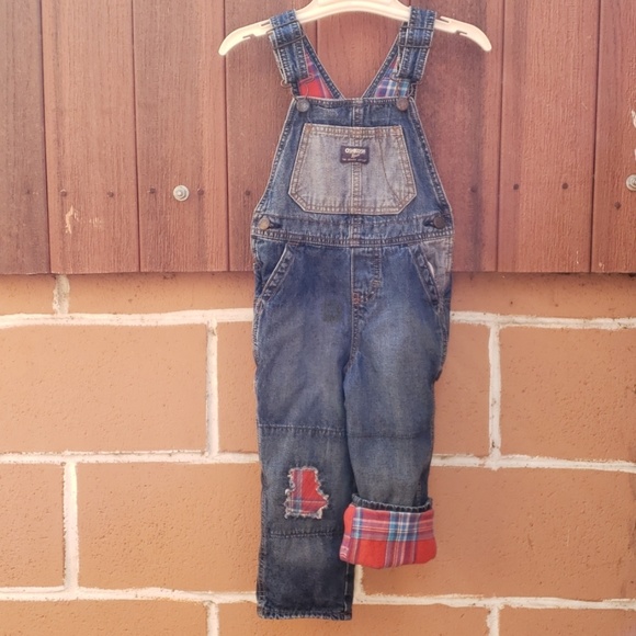 Toddlers Oshkosh Flannel Lined Overalls 